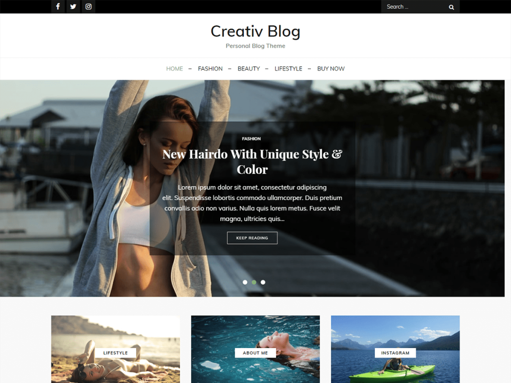 creative blog wp theme