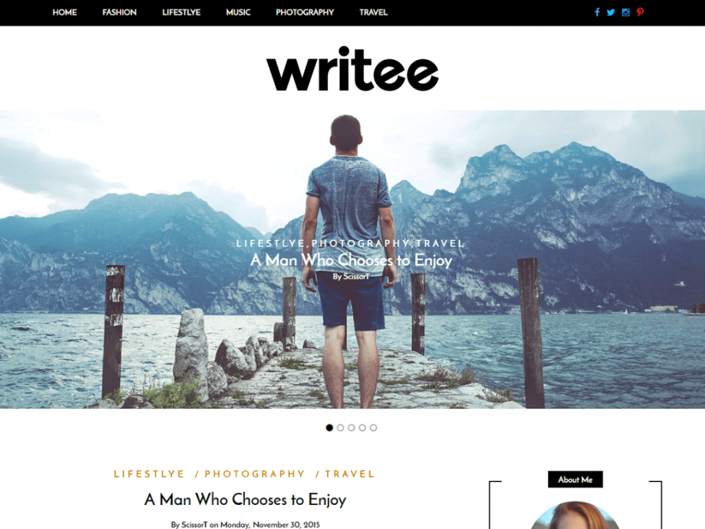 writee wp theme for blogging