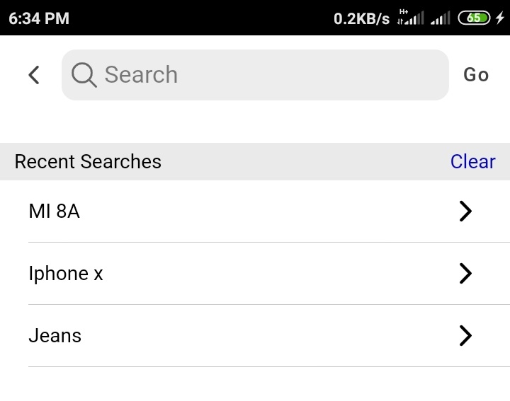 common search page ionic