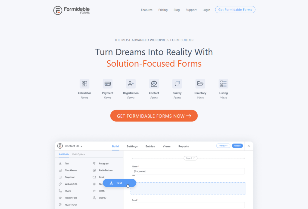 Formidable forms for request a quote form in wp