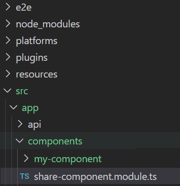 add custom component ionic - directory view