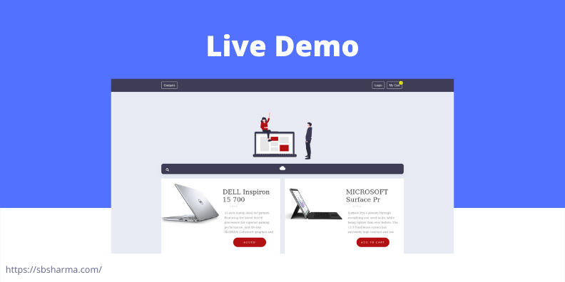 live demo of php shopping cart