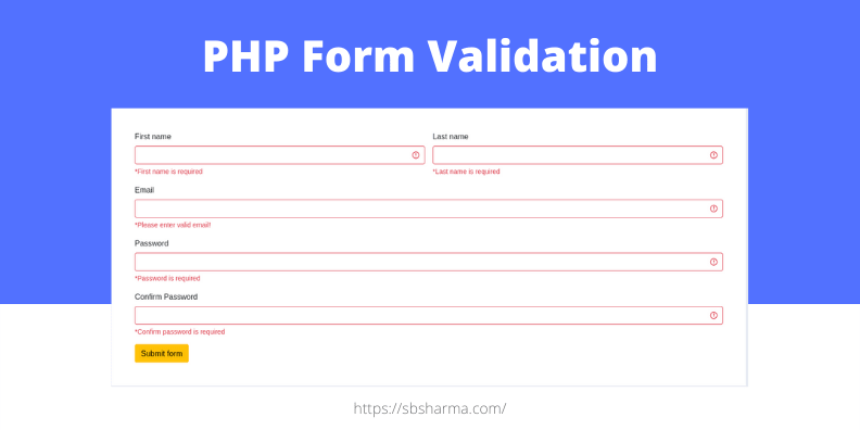 php form validation